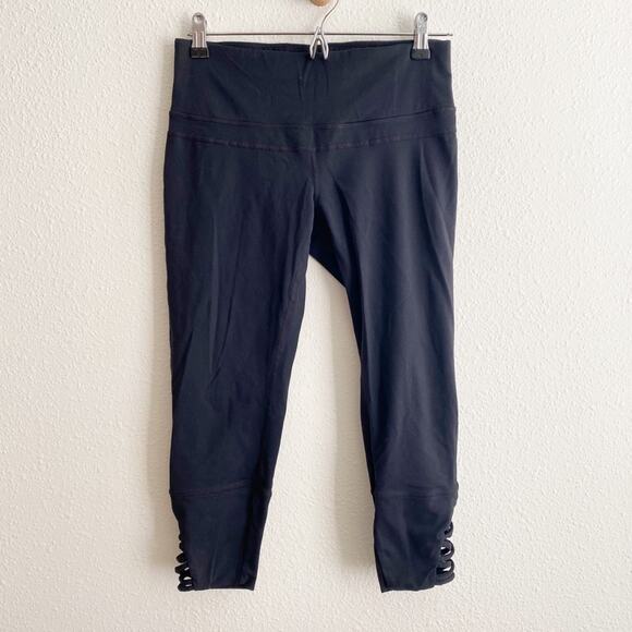 PrAna Deco Mid Rise Ankle Strappy Cropped Leggings - Picture 2 of 7